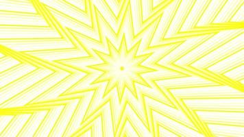 Yellow spin octagonal star simple flat geometric on white background loop. video