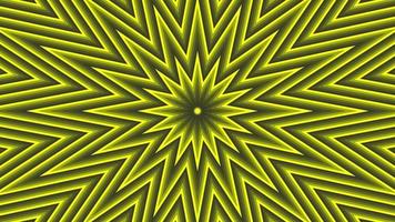 Yellow sixteegonal star simple flat geometric on dark grey black background loop. Starry radio waves endless creative animation. Stars seamless motion graphic backdrop. Astra radar sonar rings design. video