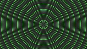 Green circles simple flat geometric on dark grey black background loop. video