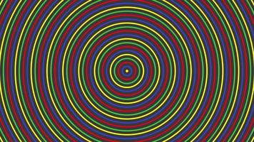 Color circles simple flat geometric on dark grey black background loop. video
