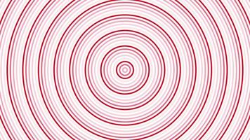 Red circles simple flat geometric on white background loop. Rounds radio waves endless creative animation. Rings seamless motion graphic backdrop. Sphere radar sonar design. video