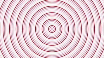 Red circles simple flat geometric on white background loop. Rounds radio waves endless creative animation. Rings seamless motion graphic backdrop. Sphere radar sonar design. video