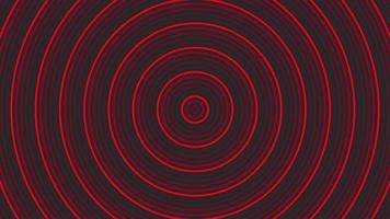 Red circles simple flat geometric on dark grey black background loop. video