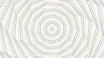 Color spin slim decagon simple flat geometric on white background loop. video