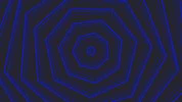 bleu spin décagon étoile simple plat géométrique sur boucle de fond noir gris foncé. video