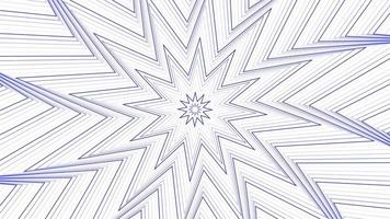 blauer schlanker Spin achteckiger Stern einfach flach geometrisch auf weißer Hintergrundschleife. video