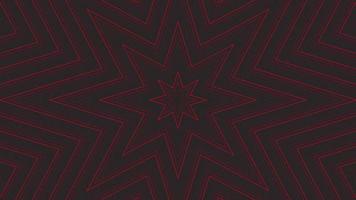 Red slim octagonal star simple flat geometric on dark grey black background loop. Starry radio waves endless creative animation. Stars seamless motion graphic backdrop. Astra radar sonar rings design. video