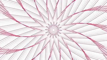 Red slim spin sixteegonal star simple flat geometric on white background loop. video