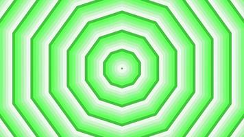 estrela decágono em negrito verde simples geométrica plana em loop de fundo branco. ondas de rádio decagonais estreladas animação criativa sem fim. cenário gráfico de movimento sem emenda de estrelas. design de anéis de sonar de radar astra. video