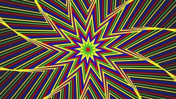 couleur spin étoile octogonale simple plat géométrique sur boucle de fond noir gris foncé. video
