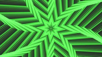 Green bold spin octagonal star simple flat geometric on dark grey black background loop. video