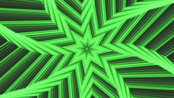 Green bold spin octagonal star simple flat geometric on dark grey black background loop. video