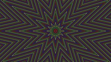 Color slim spin octagonal star simple flat geometric on dark grey black background loop. video