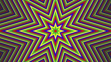 boucle de fond géométrique plat simple étoile octogonale de couleur. video