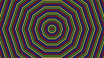 Color decagon simple flat geometric on dark grey black background loop. video