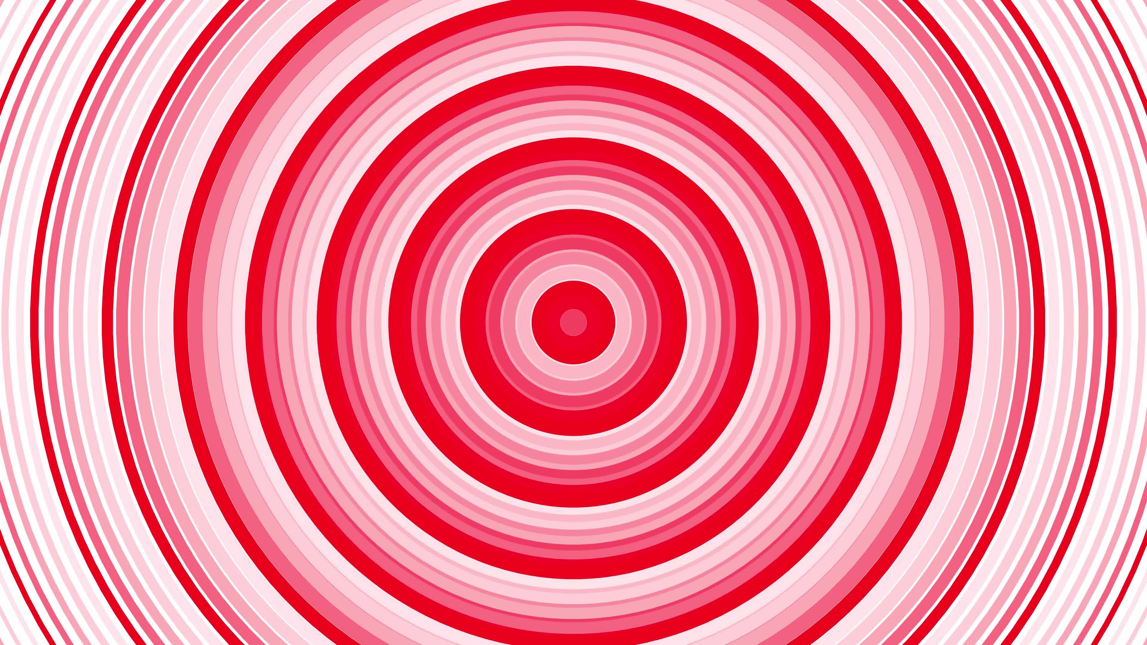 Red bold circles simple flat geometric on white background loop. Rounds