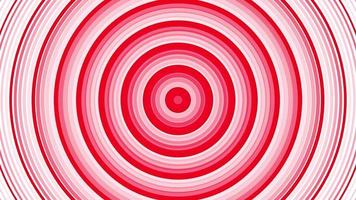 Red bold circles simple flat geometric on white background loop. Rounds radio waves endless creative animation. Rings seamless motion graphic backdrop. Sphere radar sonar design. video