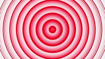 Red bold circles simple flat geometric on white background loop. Rounds radio waves endless creative animation. Rings seamless motion graphic backdrop. Sphere radar sonar design. video