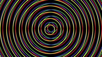 Color circles simple flat geometric on black background loop. video