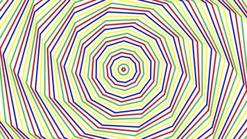 rotação de cor fino decágono geométrico plano simples em loop de fundo branco. video