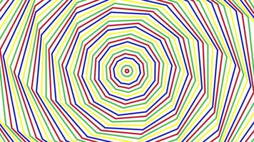 Color spin slim decagon simple flat geometric on white background loop. video
