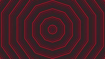 Red decagon star simple flat geometric on dark grey black background loop. video