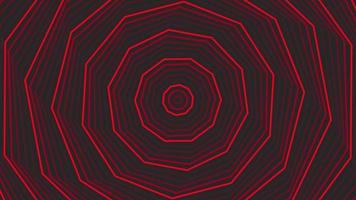 Red spin decagon star simple flat geometric on dark grey black background loop. video