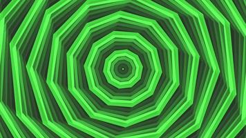 Green bold spin decagon star simple flat geometric on dark grey black background loop. video