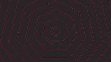 Red slim circles simple flat geometric on dark grey black background loop. Rounds decagonal radio waves endless creative animation. Rings seamless motion graphic backdrop. Sphere radar sonar design. video