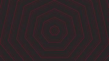 Red slim circles simple flat geometric on dark grey black background loop. Rounds decagonal radio waves endless creative animation. Rings seamless motion graphic backdrop. Sphere radar sonar design. video