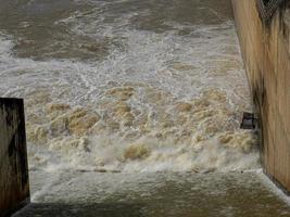 water from the dewatering department after heavy rain photo