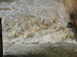 water from the dewatering department after heavy rain photo