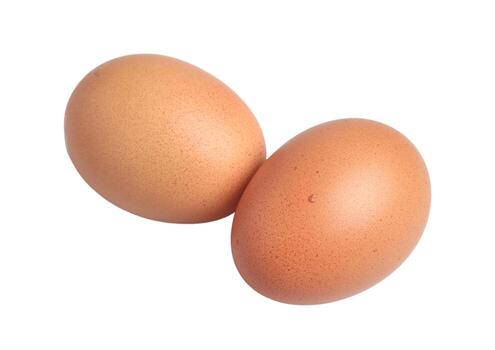 Two fresh eggs on a white background photo