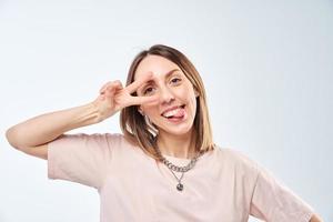 Positive woman portrait. photo