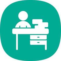 Office Desk Vector Icon Design