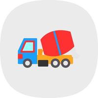 Mixer Truck Vector Icon Design
