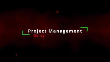 Professional Project management word cloud and tag cloud with recommended methods and advices to improve processes and project realization with conceptual tags and technical terms as educational tips video