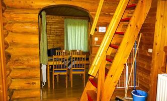 vacaciones y diseño de interiores en una cabaña de madera de vacaciones alemania. foto