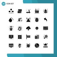 25 Universal Solid Glyphs Set for Web and Mobile Applications yoga spa direct beauty treadmill Editable Vector Design Elements