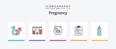 Pregnancy Line Filled 5 Icon Pack Including mars. gender. laboratory. packet. drugs. Creative Icons Design vector