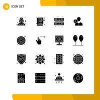 Pack of 16 creative Solid Glyphs of manager data law chart ram Editable Vector Design Elements