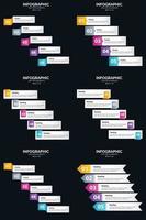 Vector 6 Infographics Pack Presentation slide template 5 Steps cycle diagrams and timelines