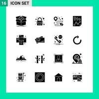 paquete de iconos de vector de stock de 16 signos y símbolos de línea para elementos de diseño de vector editables de parte alta de destino de página de informe