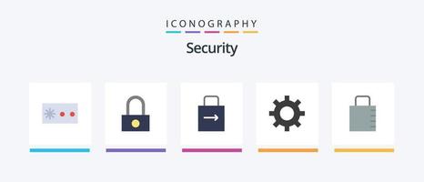 paquete de iconos de 5 planos de seguridad que incluye seguridad. almohadilla de bloqueo. almohadilla de bloqueo. llave. seguridad. diseño de iconos creativos vector