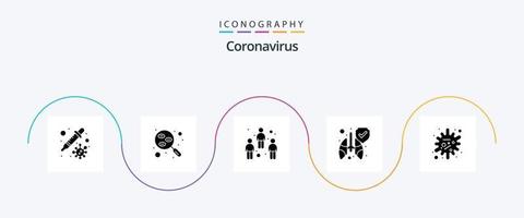 Coronavirus Glyph 5 Icon Pack Including epidemic. antigen. coronavirus. clean. protect vector