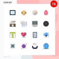 Universal Icon Symbols Group of 16 Modern Flat Colors of coding kitchen set construction kitchen spring Editable Pack of Creative Vector Design Elements