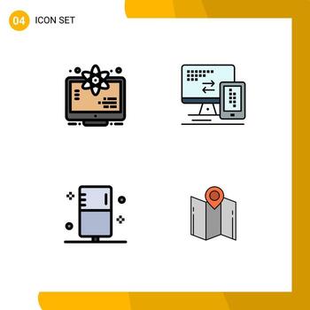 4 Creative Icons Modern Signs and Symbols of atom enema space mobile form Editable Vector Design Elements