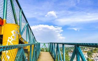 Pedestrian bridge overpass passerelle walkway skyway in Puerto Escondido Mexico. photo