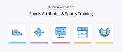 Sports Atributes And Sports Training Blue 5 Icon Pack Including dumbbell. sport. football. line. stream. Creative Icons Design vector