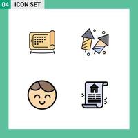 4 iconos creativos signos y símbolos modernos de año nuevo móvil felexibel crackers boy elementos de diseño vectorial editables vector